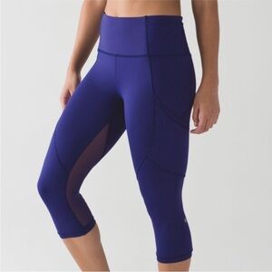 Lululemon Women’s Outrun 17” Crop Emperor Blue Luxtreme Size 8